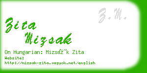 zita mizsak business card